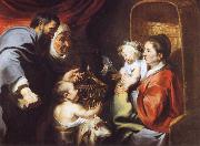 Jacob Jordaens The Virgin and Child with Saints Zacharias,Elizabeth and John the Baptist oil on canvas